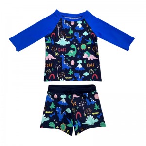 Print patch drawstring Children Swimsuits