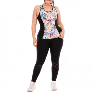 Floral Patch Pocket Yoga Set