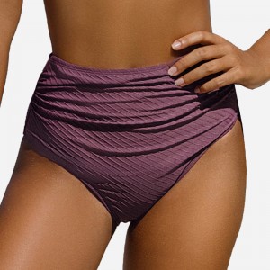 Wine High Taille Bikini Bottoms