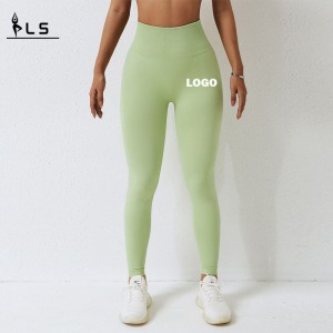 SC10109naadloze sportschool yoga leggings vrouwen met aangepaste logo panty scrunch butt dames yogabroek leggings