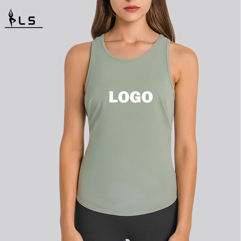 SC10253 Tops Quick Dry Fited Tank Top Gym Sports Yoga Dames Yoga Tank Top Open Back