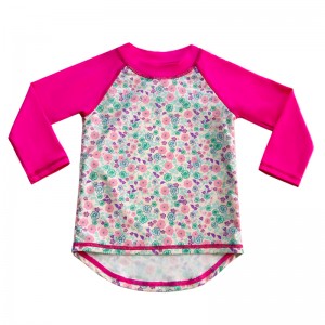 Bloemenontwerp kleur contrast stevige kleur baby zwempak top