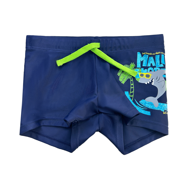Drawstring Cartoon Design Solid Color Boy \\\\\'s Swim Trunks