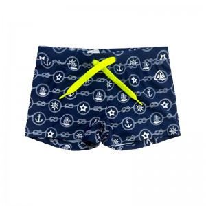 Gedrukte effen kleurzwembroek voor jongens