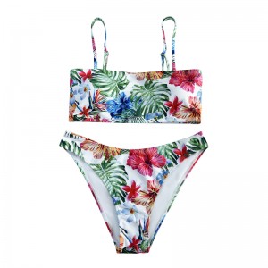 Casual comfort Halter etnische stijl bedrukt tweedelig zwempak